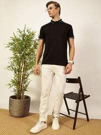Thomas Scott Men Solid Polo Collar Cotton T-shirt
