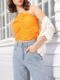 DressBerry Y2K Glam Ruched & Smocked Crop Top