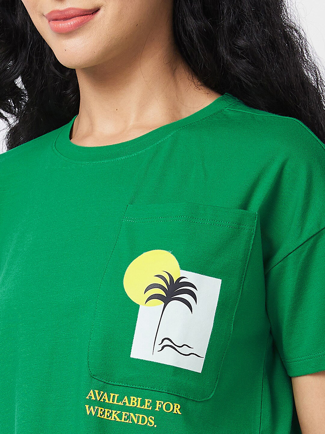 SPYKAR Graphic Printed Round Neck Half Sleeves Boxy T-shirt