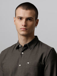 THE BEAR HOUSE Slim Fit Opaque Casual Pure Cotton Shirt