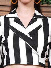 Athena Black Striped Top With Trousers