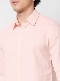 SPYKAR Textured Long Sleeves Pure Cotton Casual Shirt