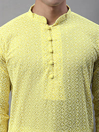 Jompers Embroidered Mandarin Collar Chikankari Kurta