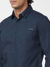 SPYKAR Classic Vertical Striped Cotton Linen Shirt