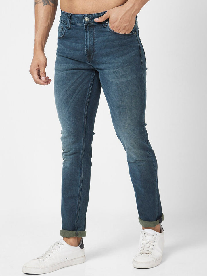SPYKAR Men Blue Skinny Fit Low-Rise Light Fade Clean Look Stretchable Jeans