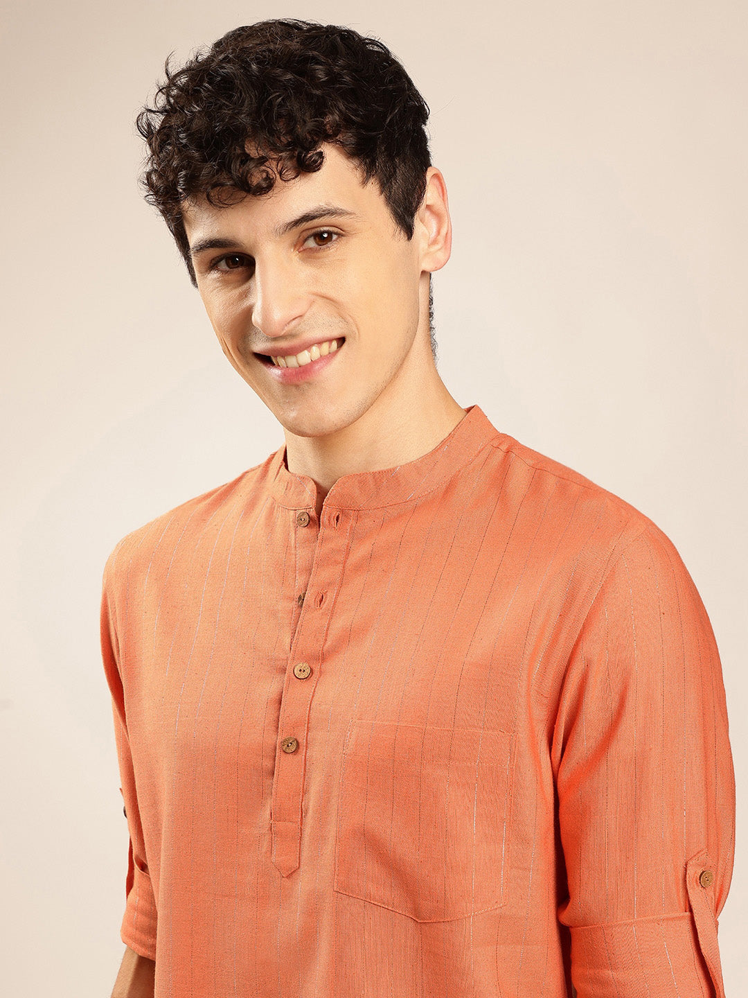 Anouk Mandarin collar Pathani Short Kurta