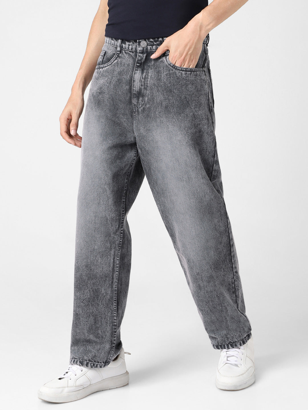 Urbano Fashion Men Non Stretchable Loose Baggy Fit Washed Jeans