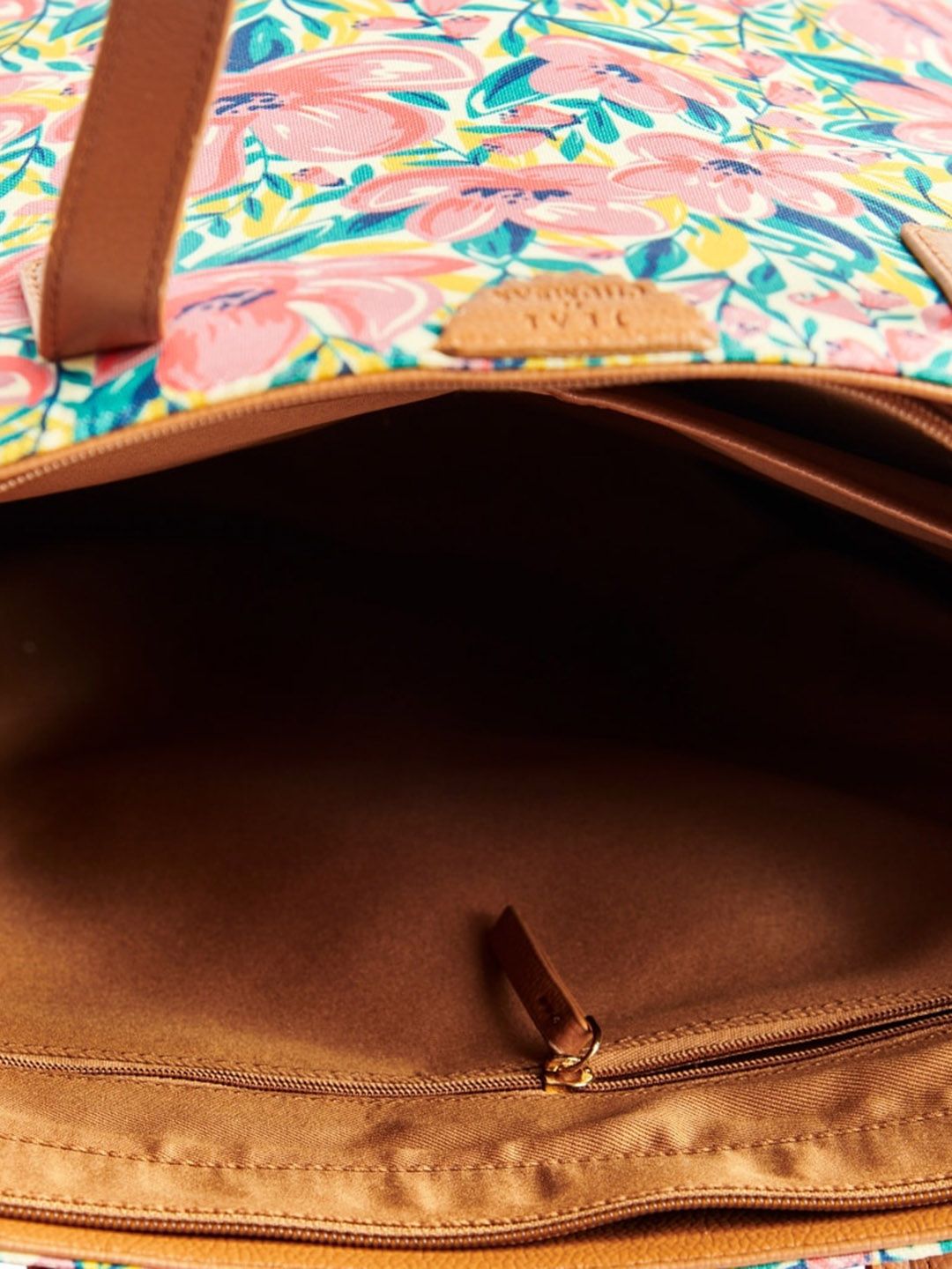 TEAL BY CHUMBAK Floral Printed Oversized Shopper Tote Bag