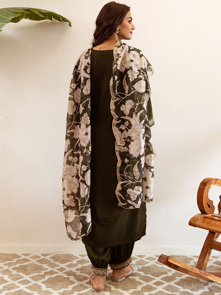 Indo Era Ethnic Motifs Embroidered Regular Thread Work Kurta with Salwar & With Dupatta