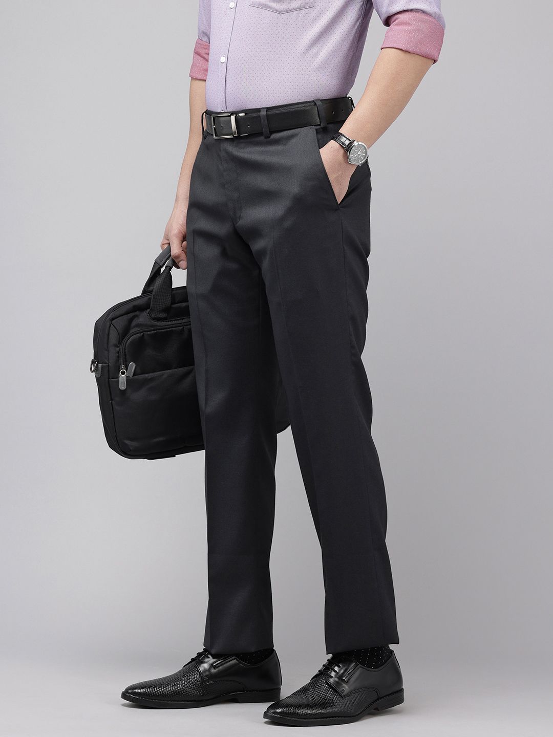 Park Avenue Men Textured Formal Trousers