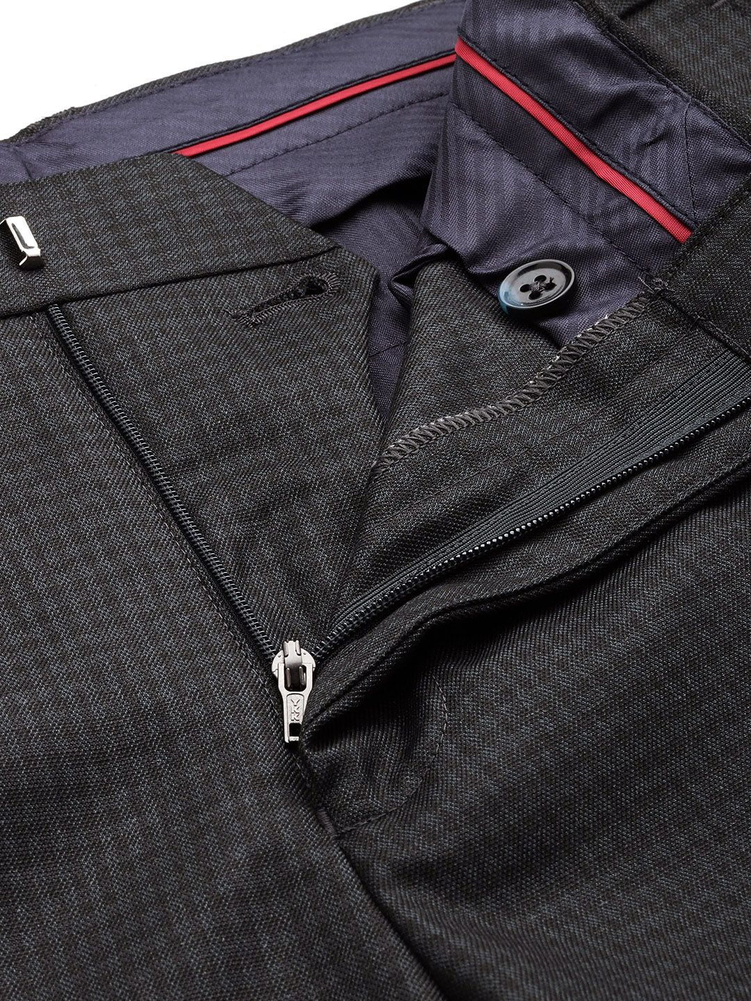 Raymond Men Checked Slim Fit Formal Trousers