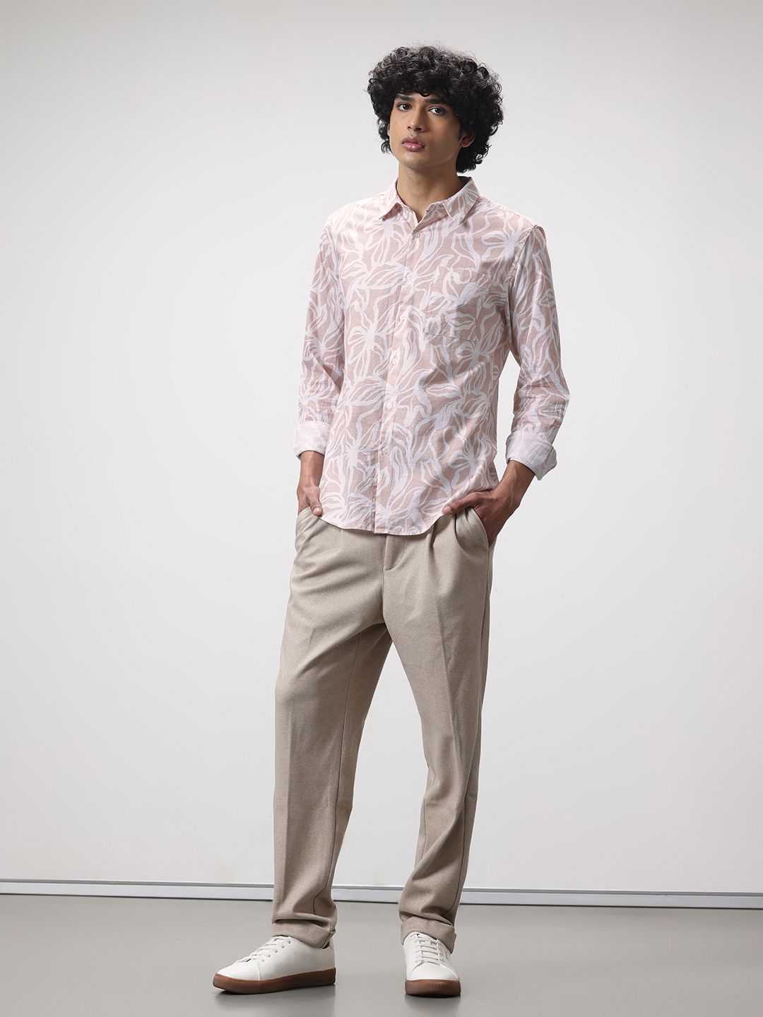 ether Floral Print Pure Cotton Longline Casual Shirt