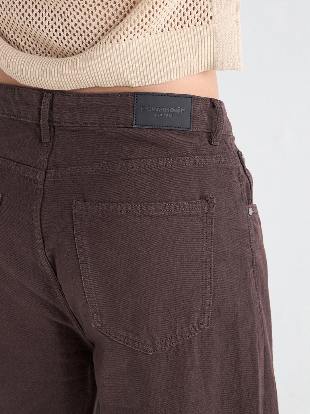 Bewakoof Men Brown Super Baggy Fit Mid-Rise Jeans