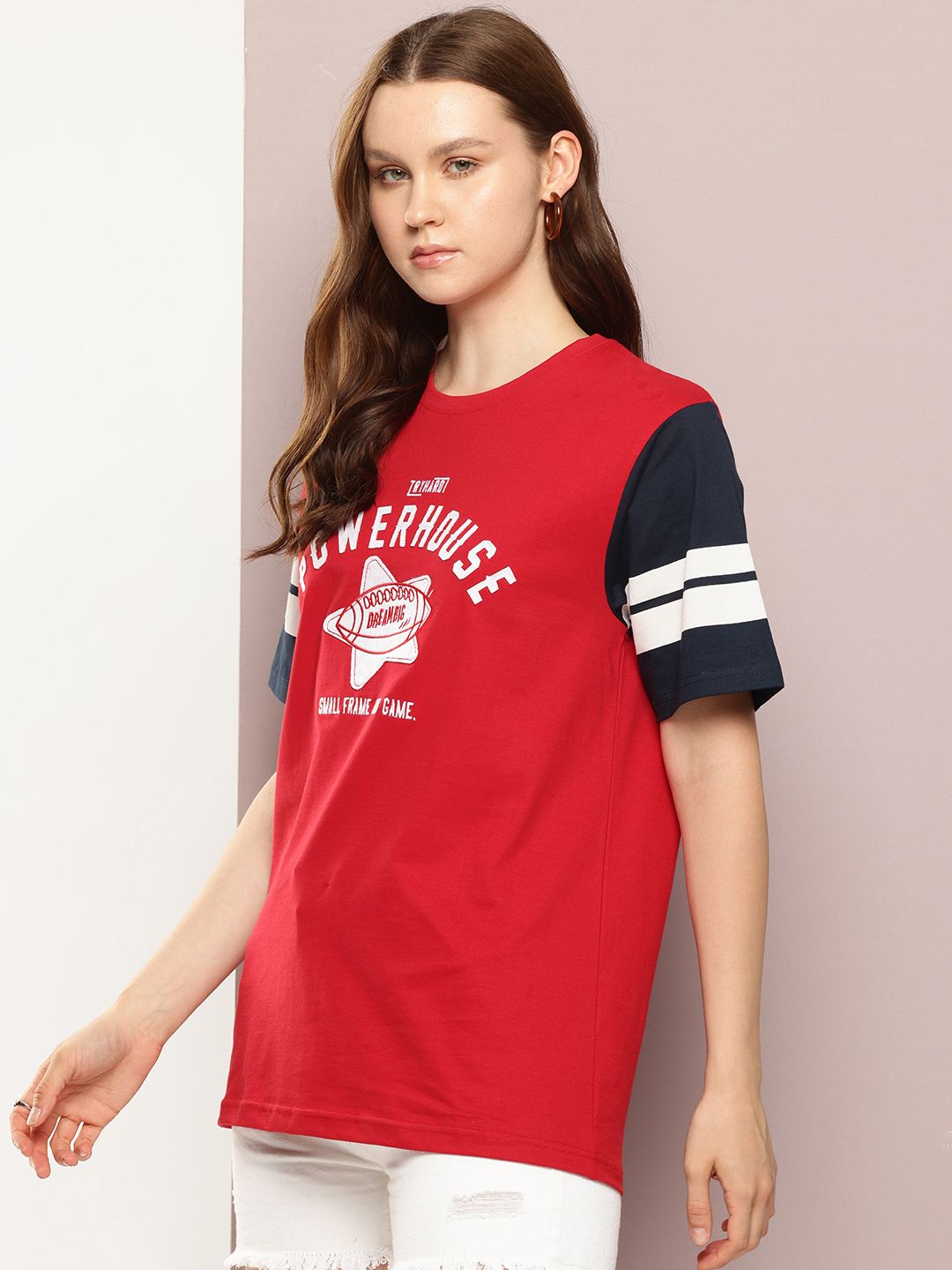 DILLINGER Typography Printed Oversized Pure Cotton T-shirt
