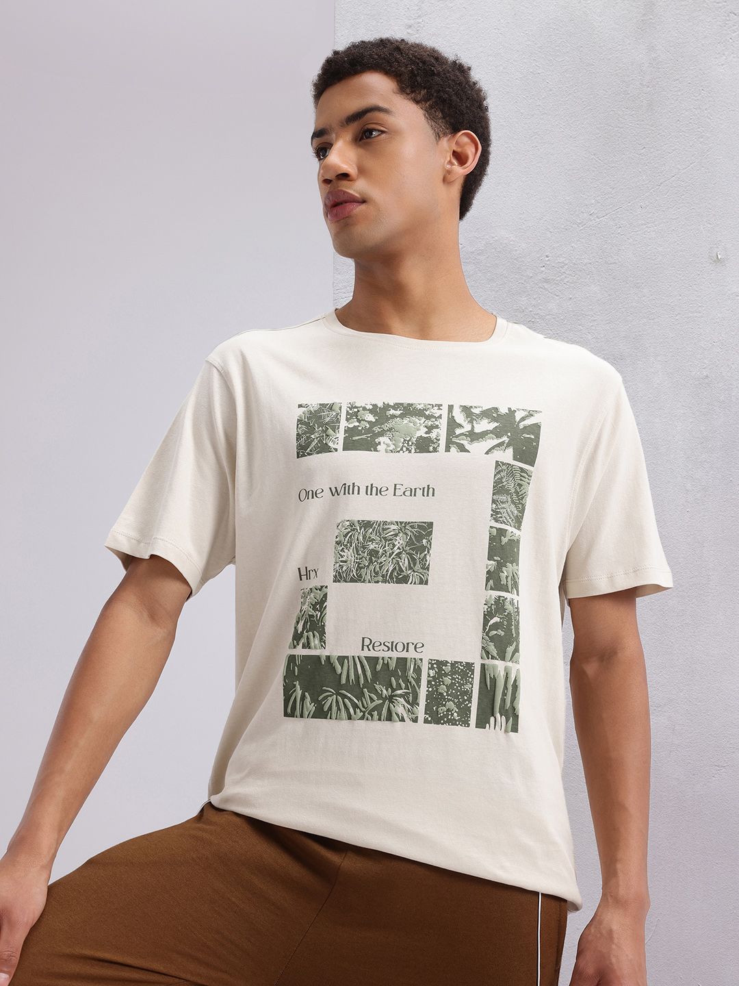 HRX by Hrithik Roshan Men Printed Pure Cotton Yoga T-shirt