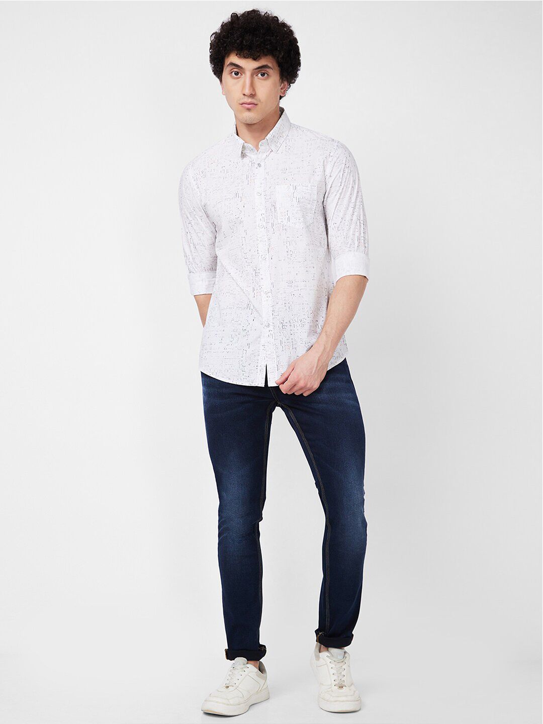 SPYKAR Abstract Opaque Printed Cotton Casual Shirt