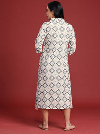 Anouk Woven Design Pure Cotton Shirt Style Ethnic Dress