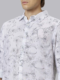 Being Human Men White Slim Fit Opaque Casual Shirt