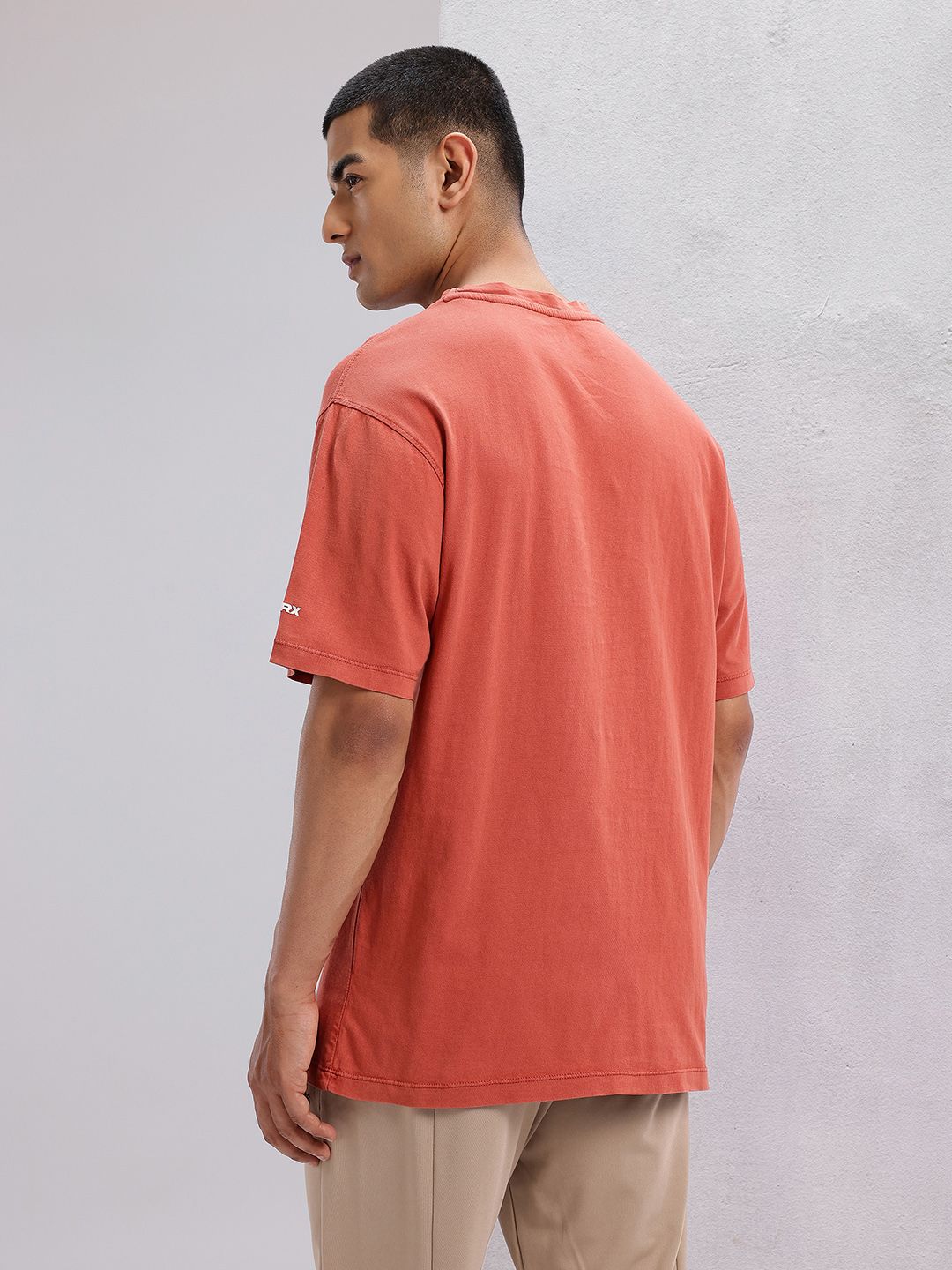 HRX by Hrithik Roshan Drop-Shoulder Sleeves Panelled Pure Cotton Lifestyle T-shirt