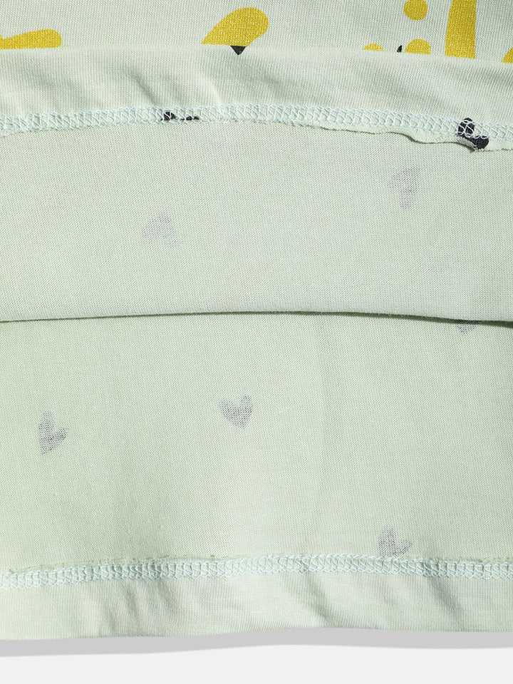 Happy Faces Girls Conversational & Typography Printed Pure Cotton T-shirt