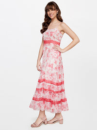AND Floral Shoulder Strap Smocked Maxi Dress