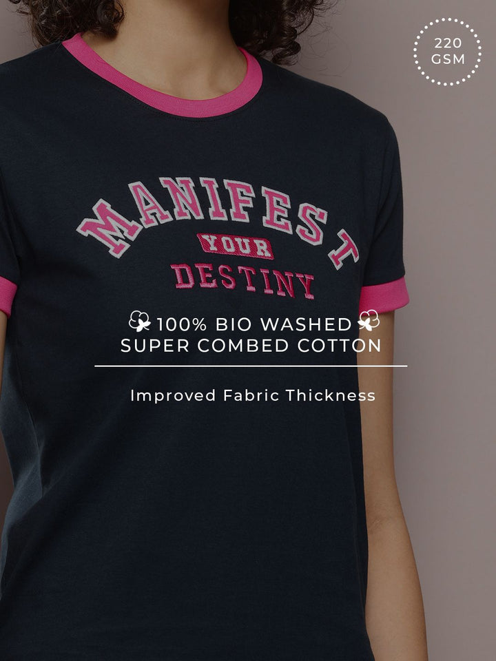 DILLINGER Typography Embroidered Pure Cotton T-shirt With Embroidered Detail