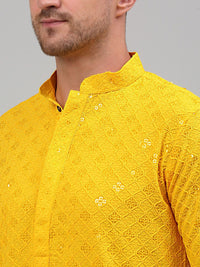 Jompers Ethnic Motif Embroidered Sequinned Kurta with Pyjamas