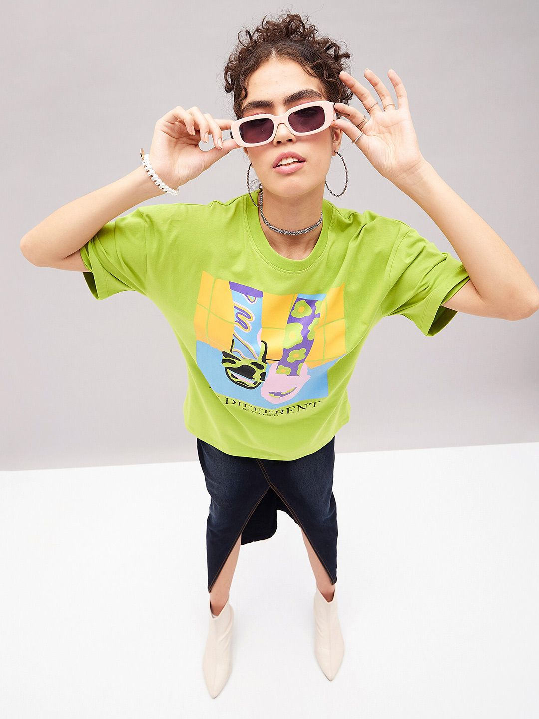 SASSAFRAS Graphic Printed Pure Cotton Oversized T-shirt