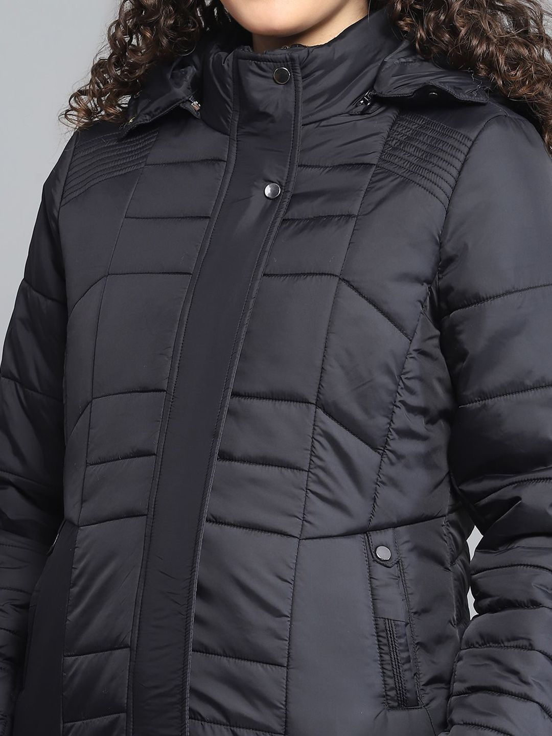 Monte Carlo Women Hooded Solid Casual Lightweight Padded Jacket