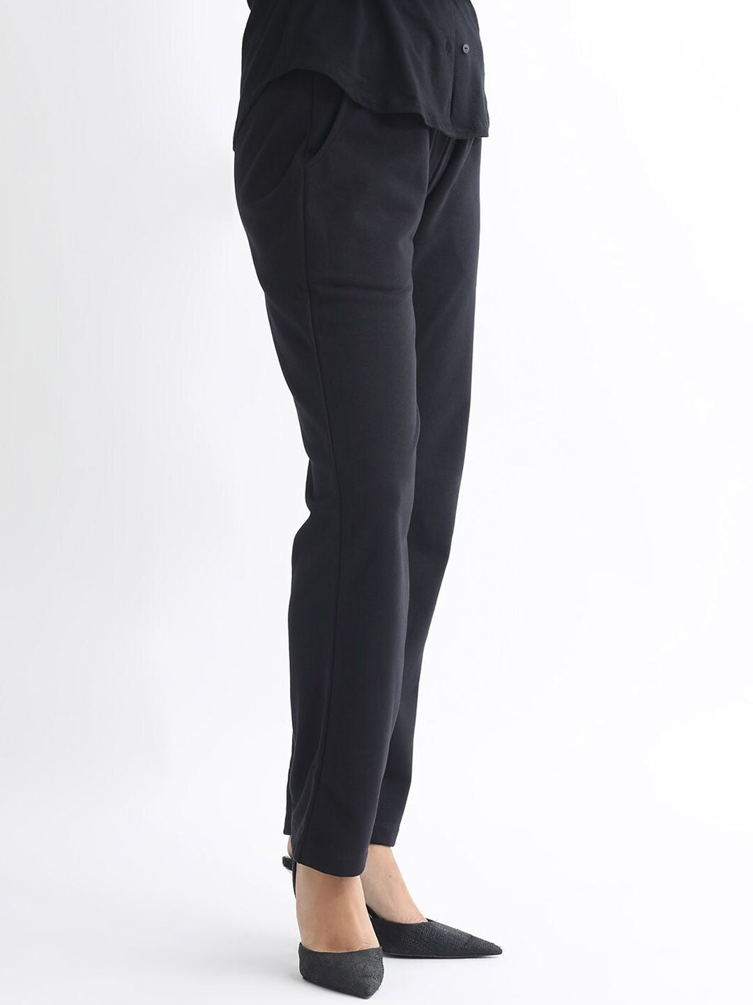 RAREISM Women Mid Rise Slim Fit Cotton Track Pants