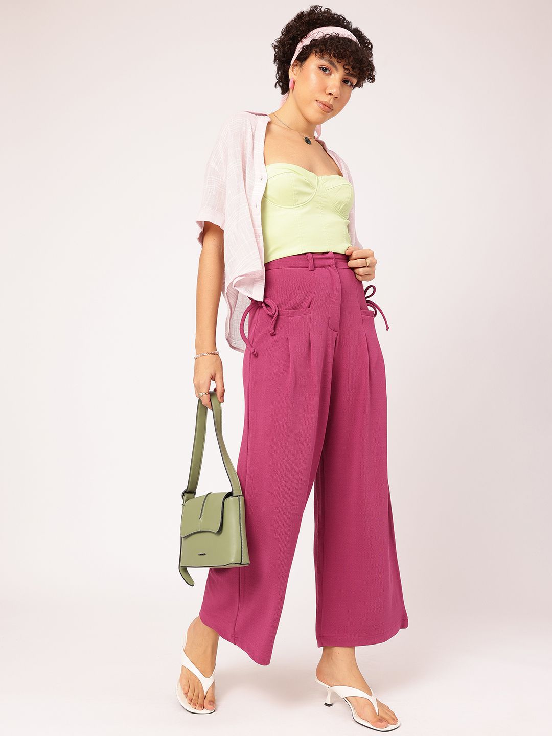 DressBerry Women Breezy Boho Bow-Detail Trousers