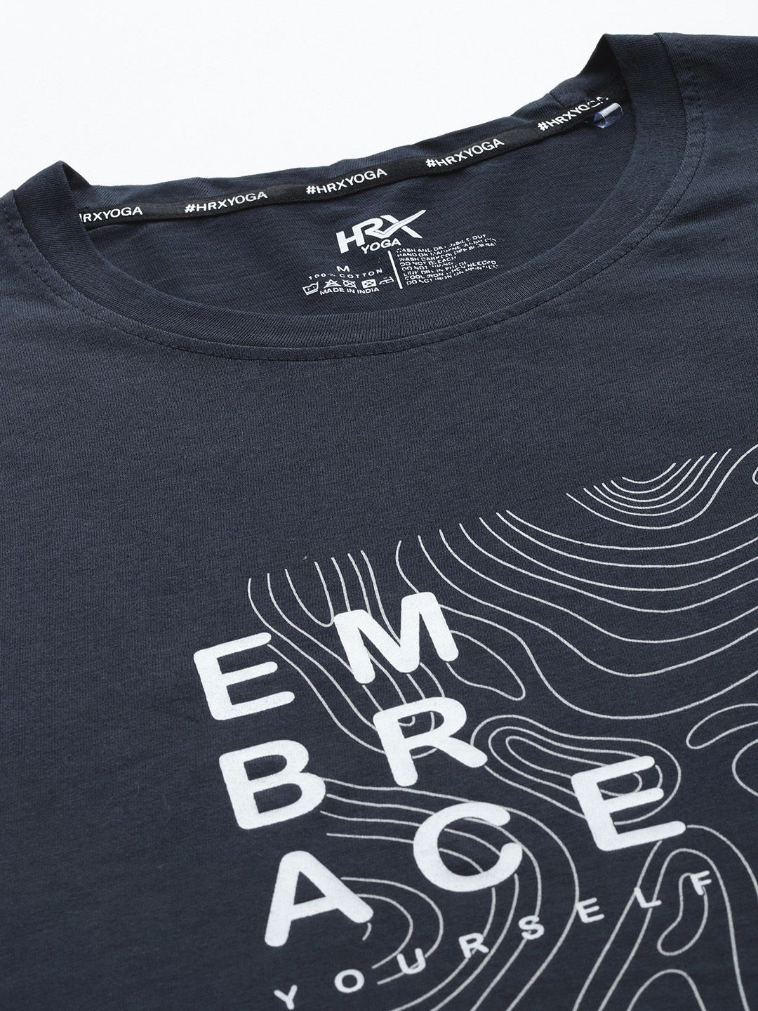 HRX by Hrithik Roshan Men Typography Printed Drop-Shoulder Sleeves Pure Cotton T-shirt