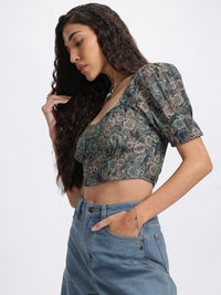 DressBerry Mosaic Muse Smocked Crop Top