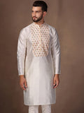 KISAH Yoke Design Mandarin Collar Mirror Work Kurta