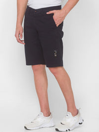 SPYKAR Men Blue Relaxed Fit Mid-Rise Pure Cotton Shorts