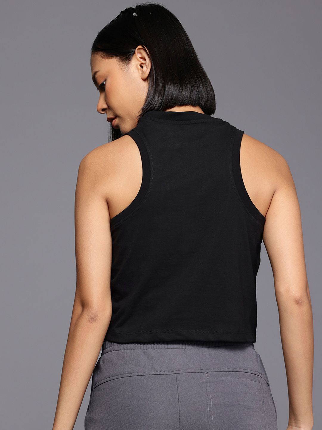 HRX by Hrithik Roshan Women Brand Logo Printed Training Crop T-shirt