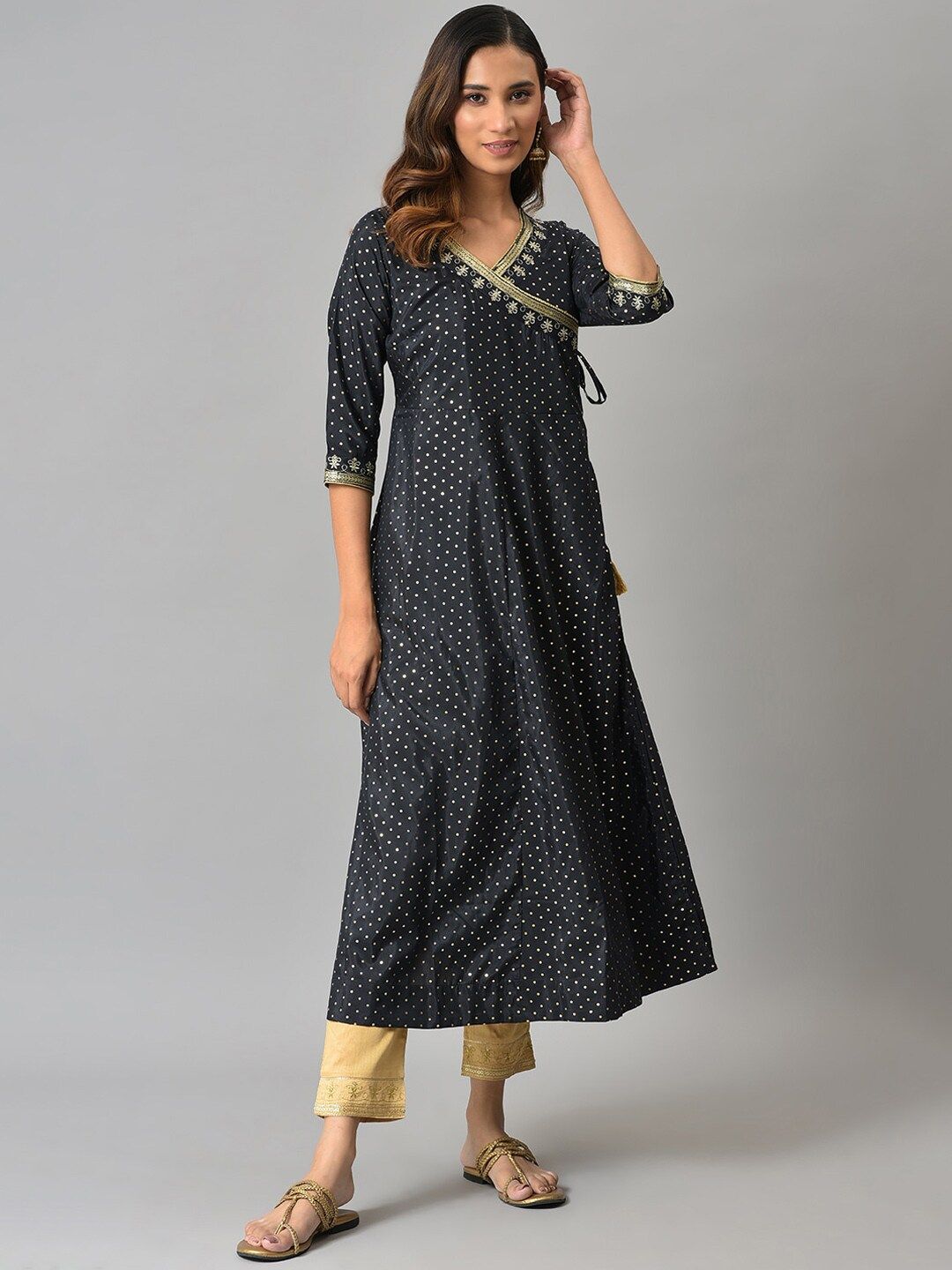 AURELIA Festive Geometric Print Kurta