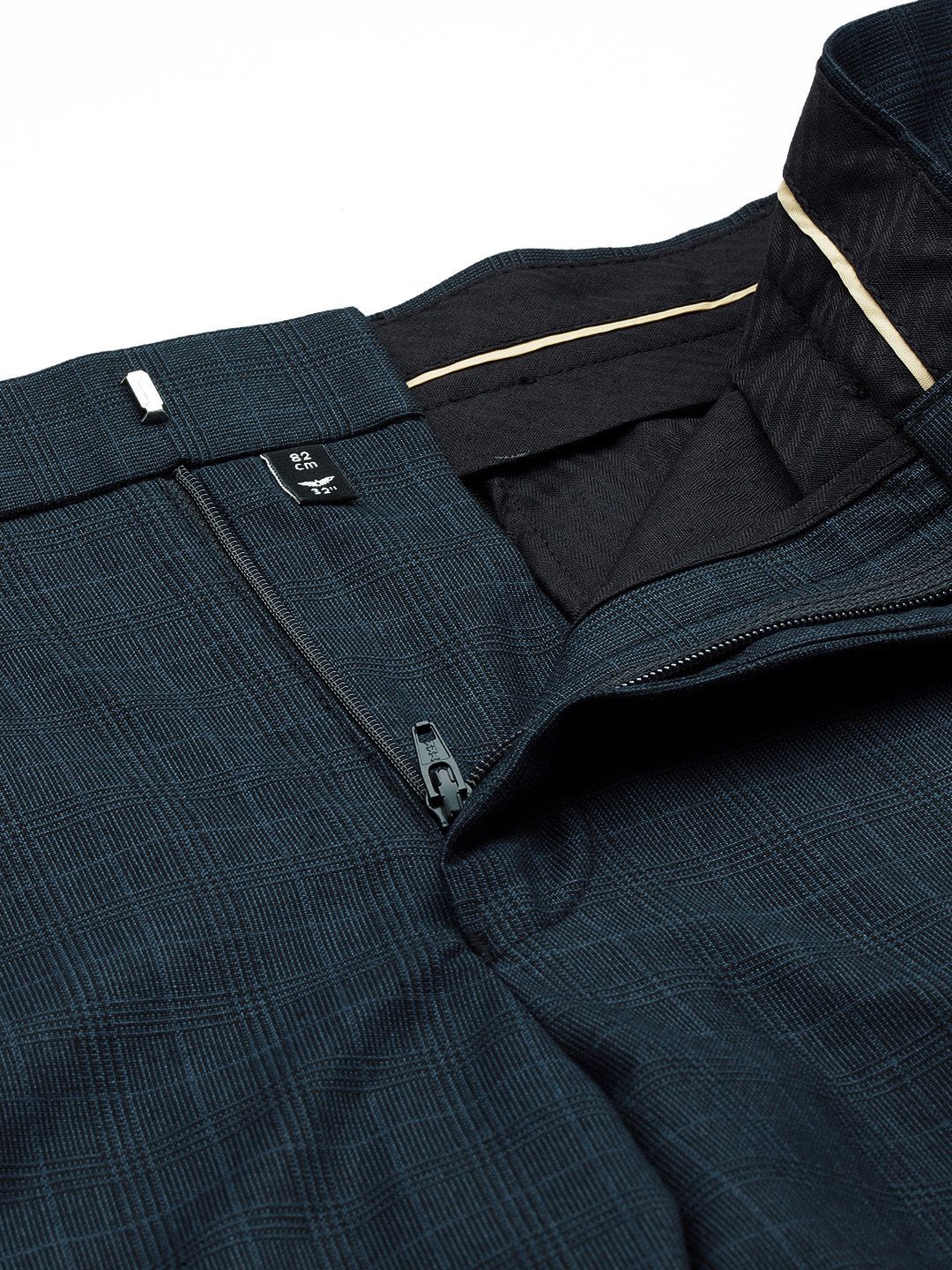 Park Avenue Men Mid-Rise Checked Formal Trouser