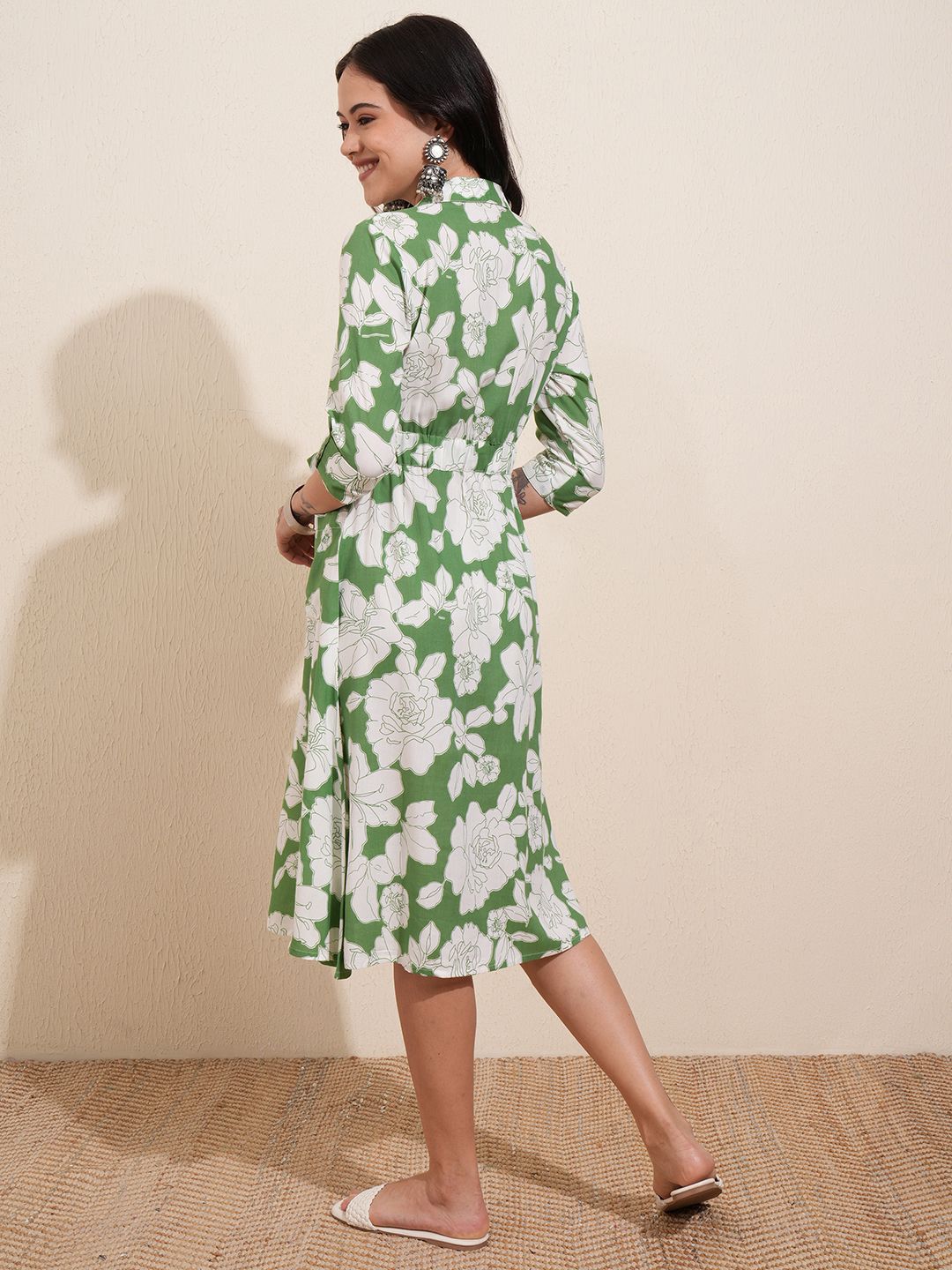 Vishudh Floral Print Shirt Dress