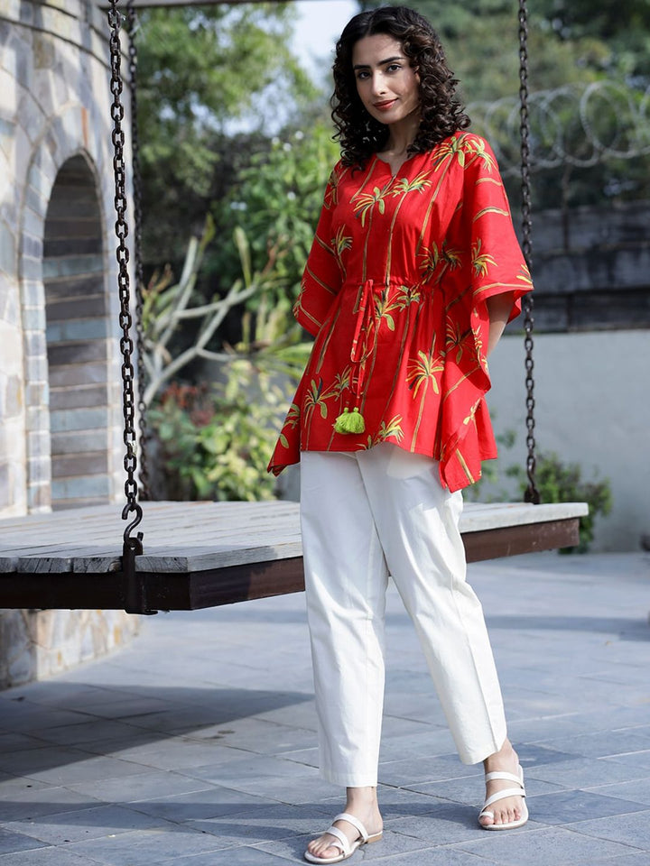 SANSKRUTIHOMES Floral Printed Cotton Kaftan Co-Ords Set