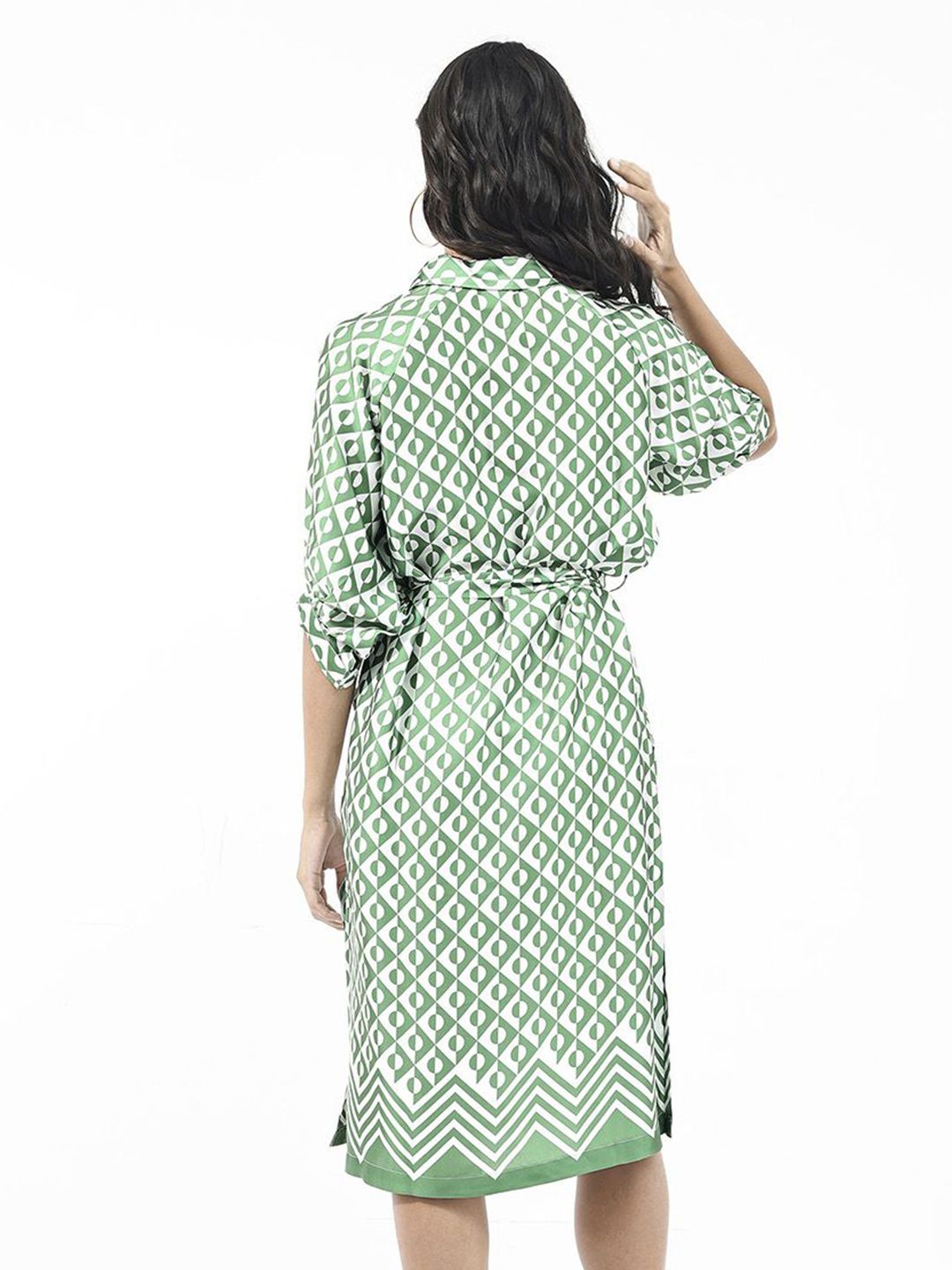 RAREISM Printed Shirt Midi Dress