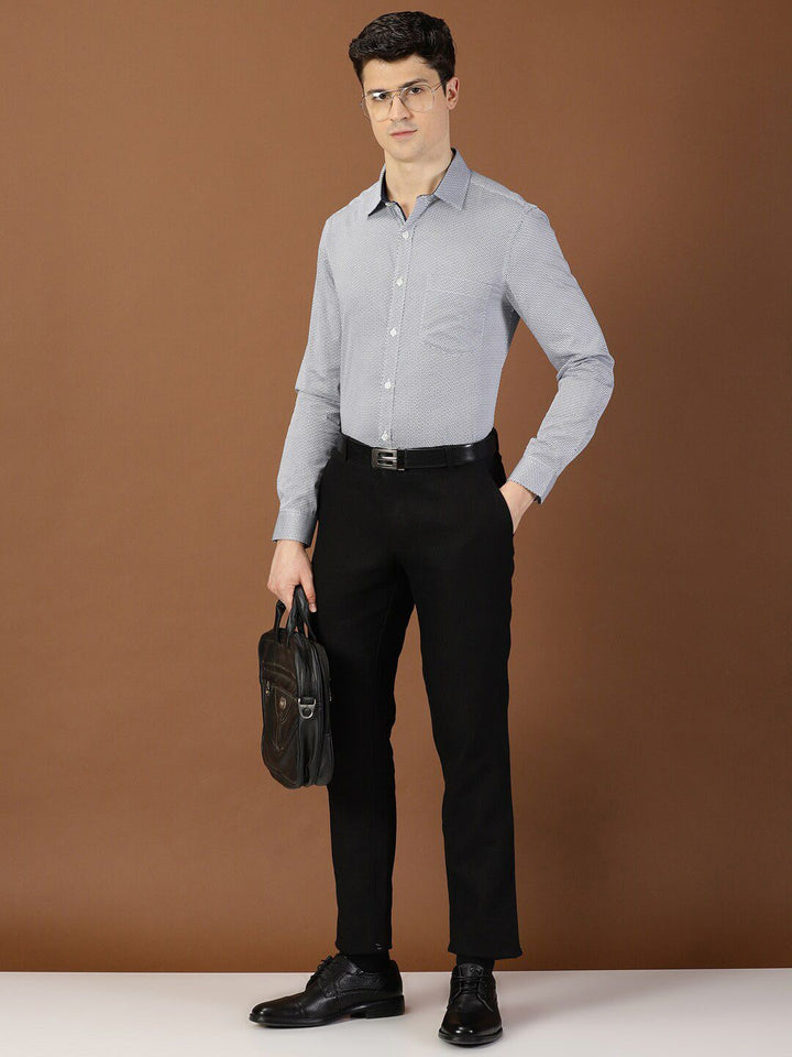 Thomas Scott Classic Slim Fit Micro Ditsy Printed Cotton Formal Shirt