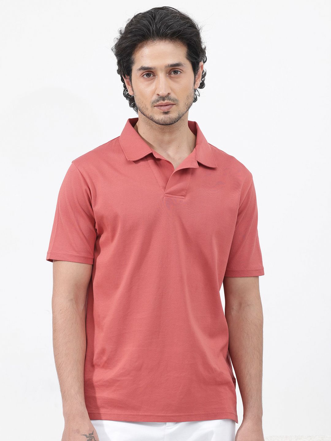RARE RABBIT Men Brillio Regular Fit Polo Collar T-Shirt