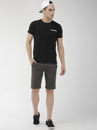 The Indian Garage Co Men Grey Solid Slim Fit Chino Shorts