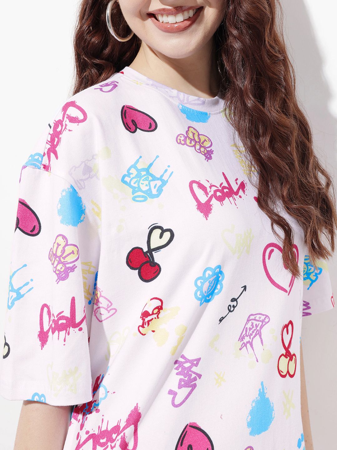 DressBerry Call Me Colourful Cutie Printed Praise T-shirt Dress