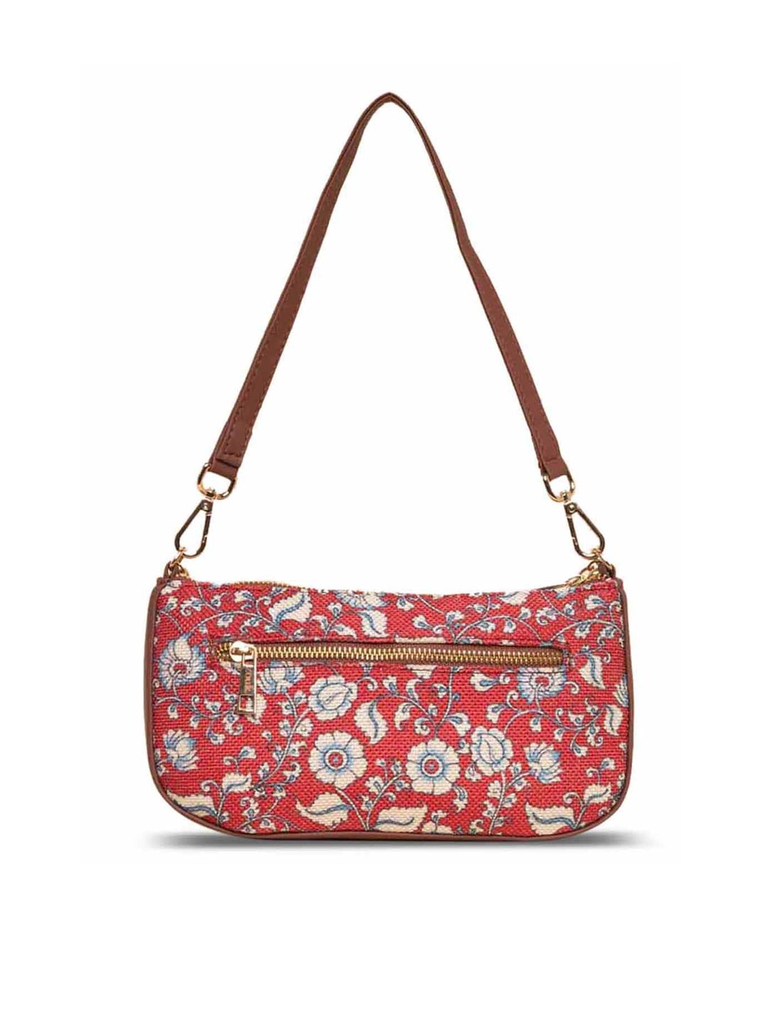 ZOUK Floral Printed Structured Baguette Bag Handbags