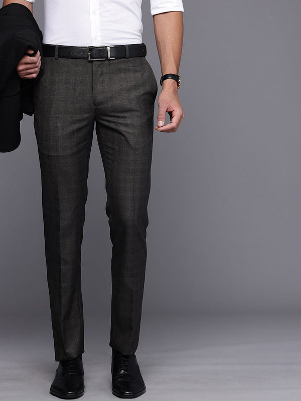 Raymond Men Checked Slim Fit Formal Trousers