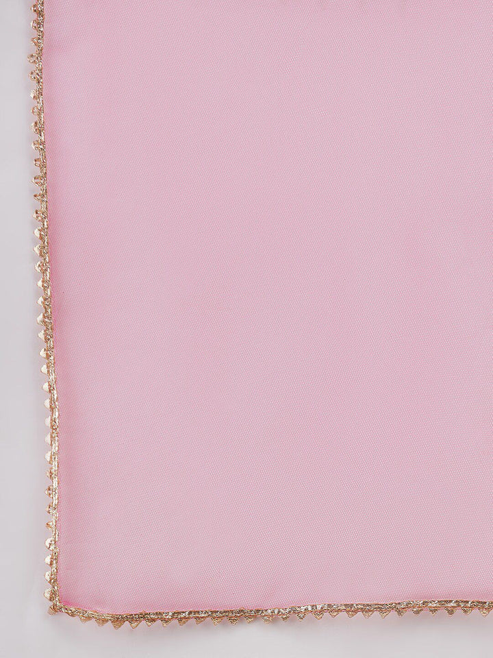 pspeaches Girls Gotta Patti Velvet Kurta With Palazzos & Dupatta