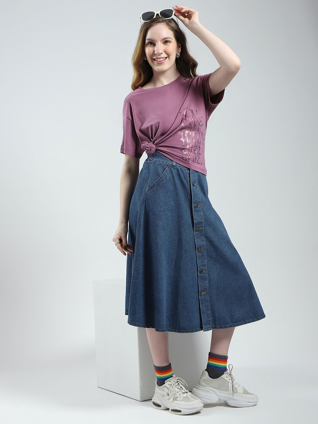 Monte Carlo Typography Printed Drop-Shoulder Sleeves Relaxed Fit T-shirt