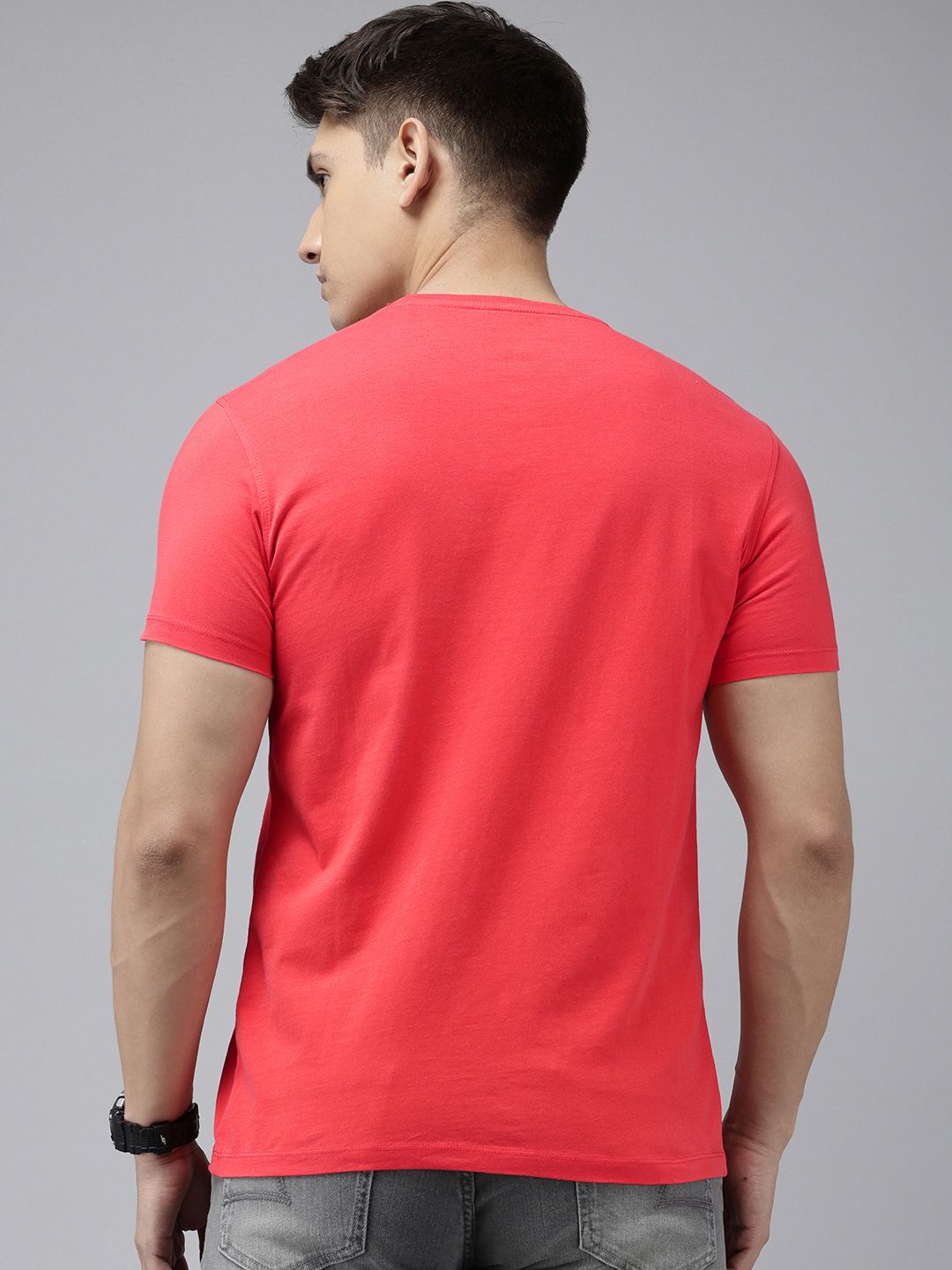 SPYKAR Typography Printed Pure Cotton Slim Fit T-shirt